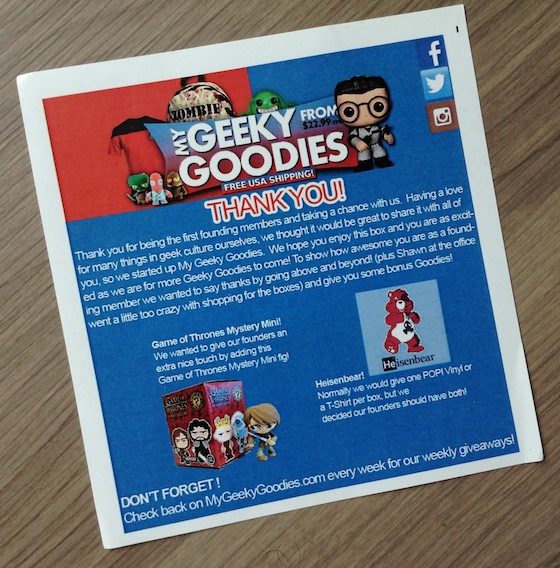 My Geeky Goodies Subscription Box Review - August 