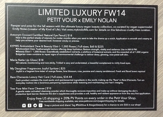 Petit Vour Limited Edition Box Review Info