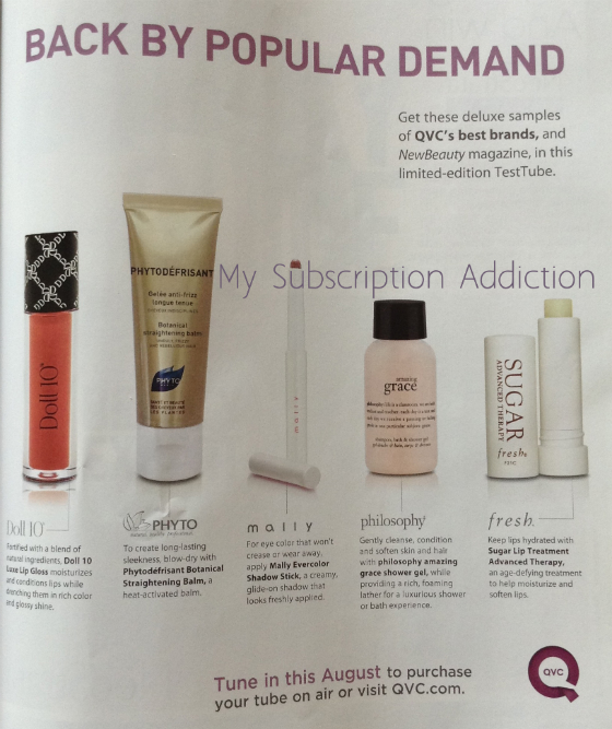 August 2014 QVC New Beauty Test Tube Spoilers