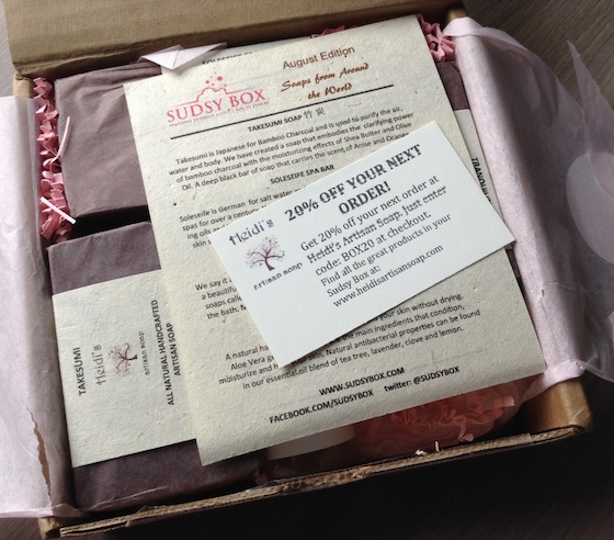 Sudsy Box Subscription Review - August 2014 First Look