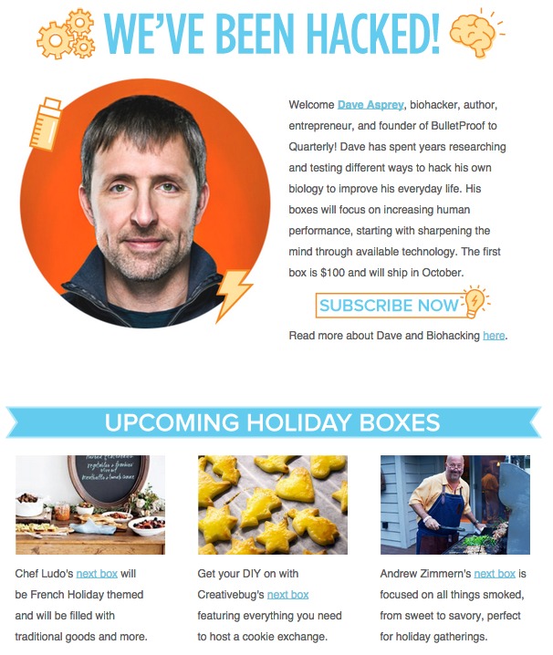 New Quarterly Curator & Holiday Box Hints