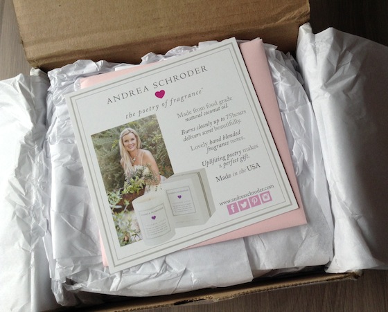Andrea Schroder Candle Subscription Box Review – Sept 2014