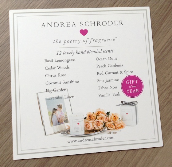 Andrea Schroder Candle Subscription Box Review - Sept 2014 Info