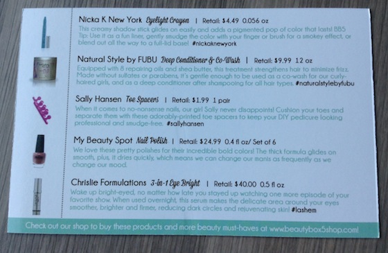 Beauty Box 5 Review & Coupon Code - September 2014 Info