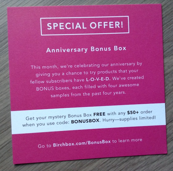 Birchbox Review & Coupon - September 2014 Bonus