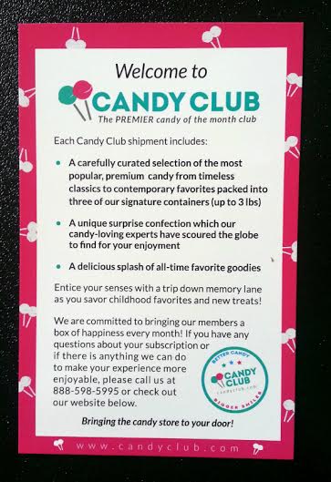 Candy Club Subscription Box Review - August 2014 Info