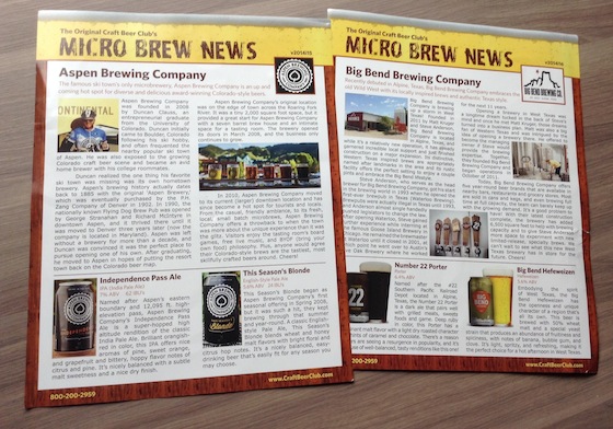 Craft Beer Club Subscription Box Review - Sept 2014 Info