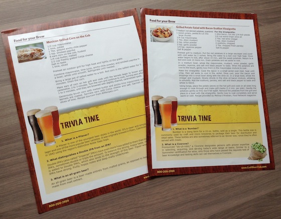 Craft Beer Club Subscription Box Review - Sept 2014 Recipes