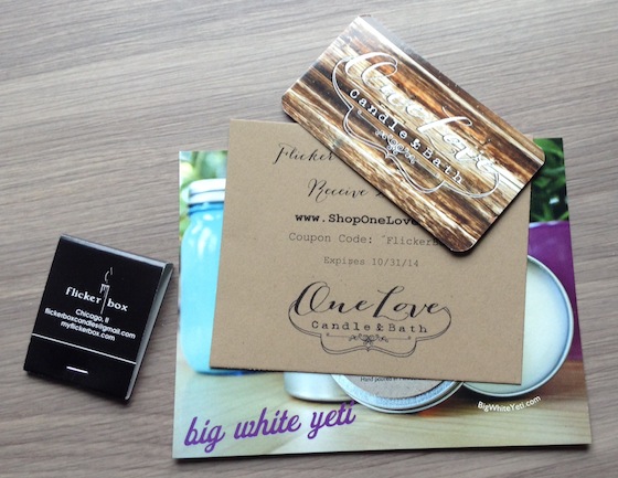 Flicker Box Subscription Box Review - September 2014 Card