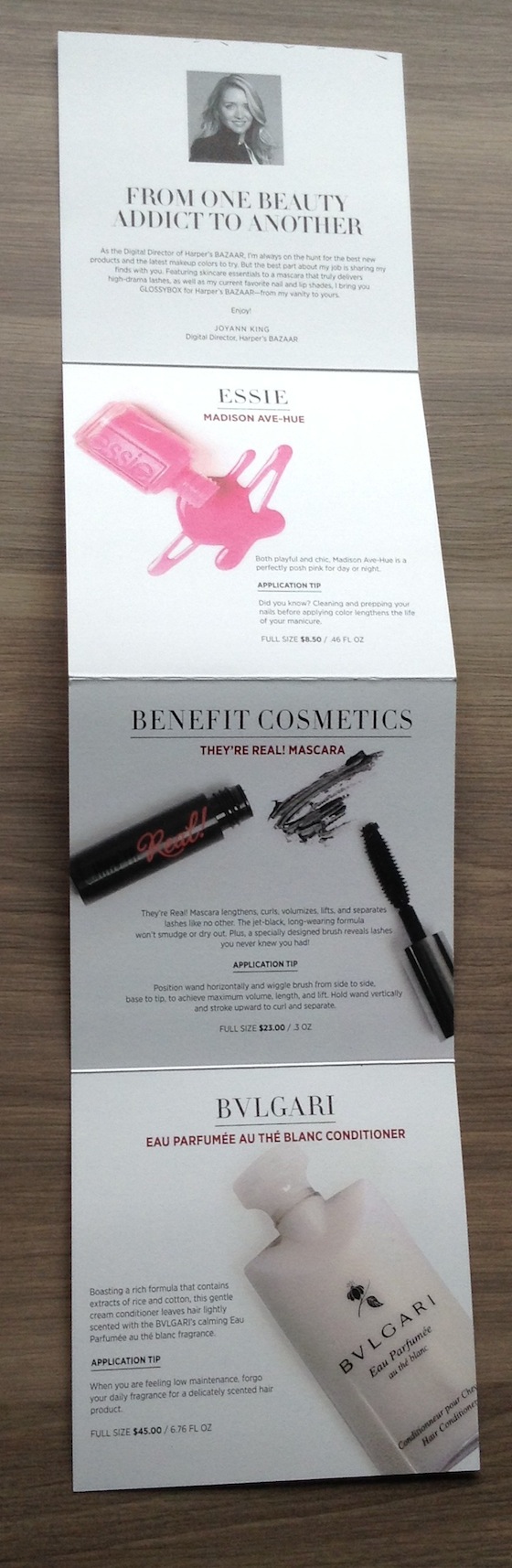 GlossyBox Review - Harper's Bazaar September 2014 Info