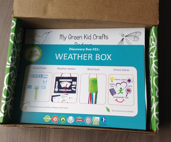 Green Kid Crafts Subscription Box Review - Sept 2014 Weather