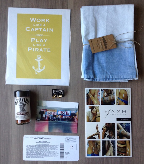 Hazel Lane Deluxe City Subscription Box Review - August 2014 Items