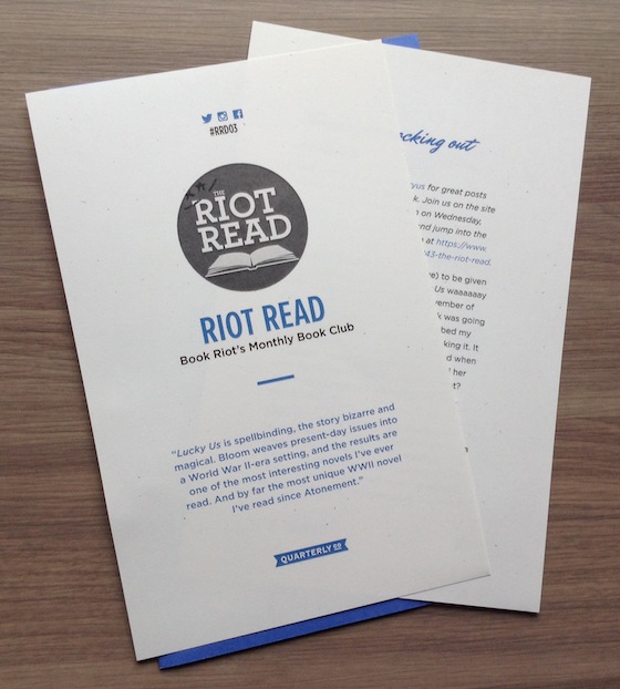 Riot Read Monthly Book Club Subscription Review #RRD03 Letter
