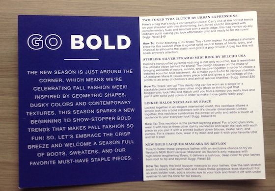 Social Bliss The Style Box Subscription Review – Sept 2014 Info