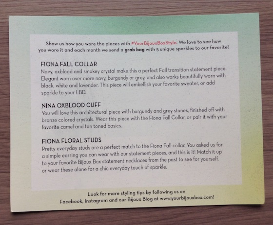 Your Bijoux Box Jewelry Subscription Box Review – Sept 2014 Info