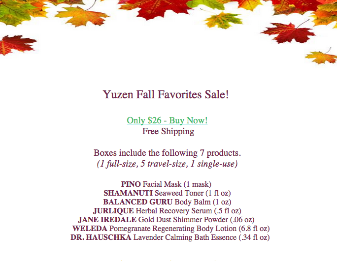 New Yuzen Fall Favorites Box Sale!