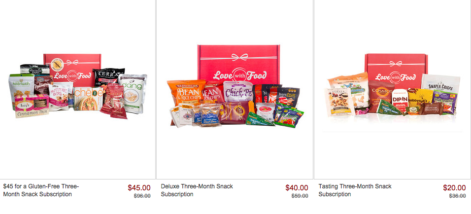 Love With Food Deal Options