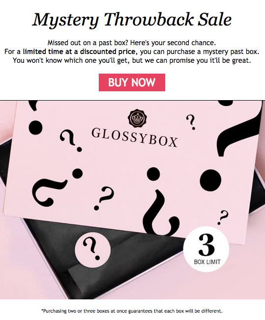 GlossyBox Throwback Sale