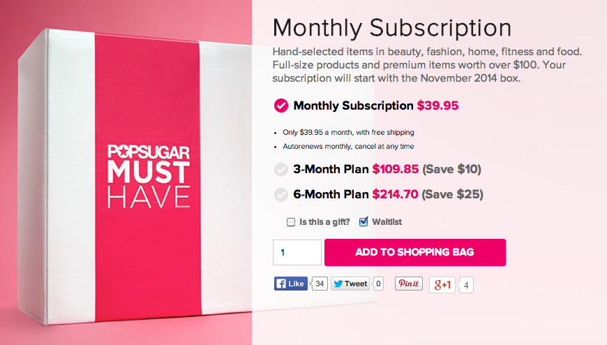 POPSUGAR November Boxes Available Now w/ GWP $10 Off Coupon
