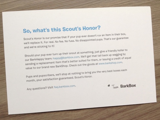 BarkBox Subscription Box Review & Coupon – Oct 2014 Promise