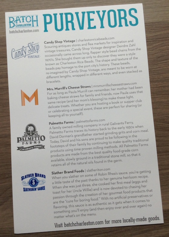 Batch Charleston Subscription Box Review – October 2014 Info