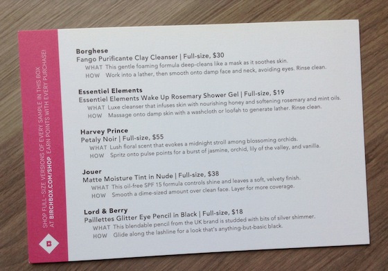 Birchbox Review - October 2014 Info