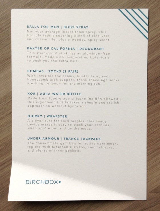 Birchbox Man Sweat the Small Stuff Limited Edition Box Review Info