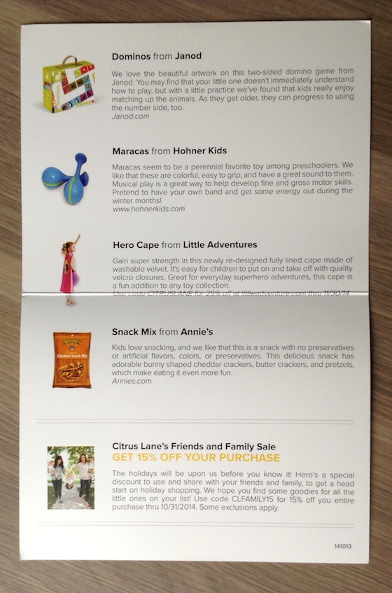 Citrus Lane Review & Coupon Code – October 2014 Info