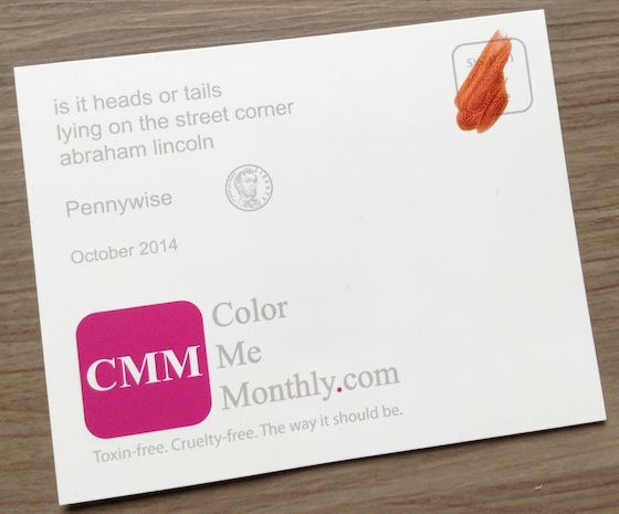 Color Me Monthly Nail Polish Subscription Review – Oct 2014 Swatch