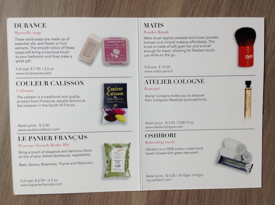 French Box Subscription Review – October 2014 Item Info