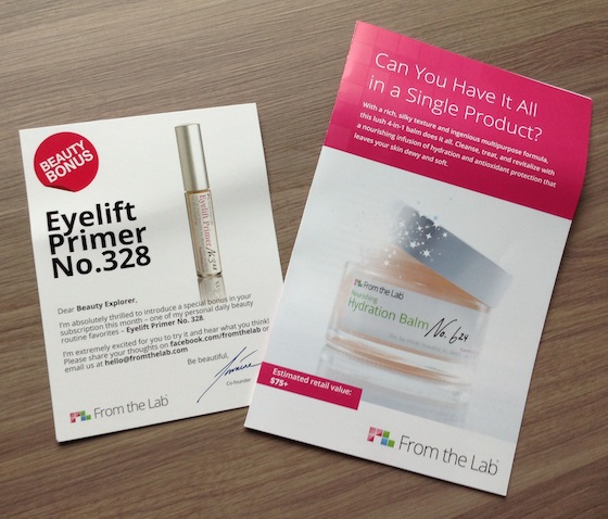 From The Lab Subscription Box Review - September 2014 Sheets