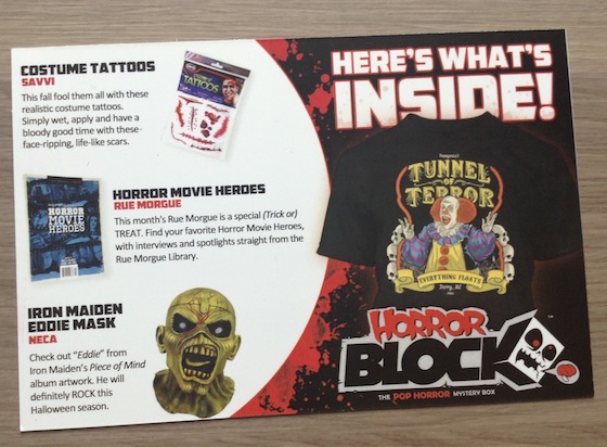 Horror Block Subscription Box Review – September 2014 Info