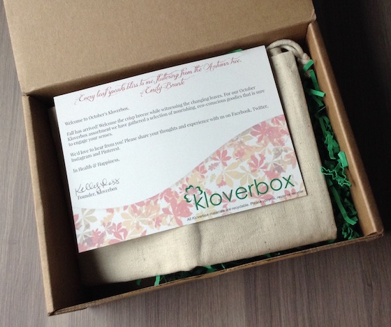 KloverBox Subscription Box Review & Coupon – October 2014 Box
