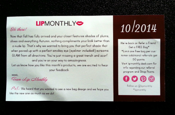 Lip Monthly Review & 50% Off Coupon - October 2014 Info