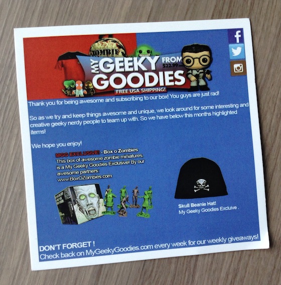 My Geeky Goodies Subscription Box Review – Oct 2014 Info