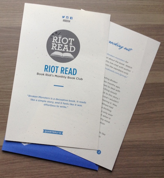 Riot Read Monthly Book Club Subscription Review #RRD04 Letter