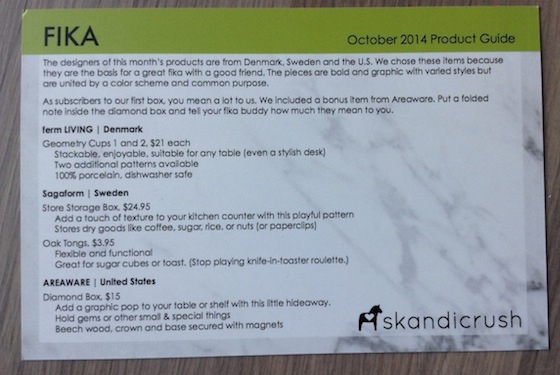 Skandicrush Subscription Box Review - October 2014 Info