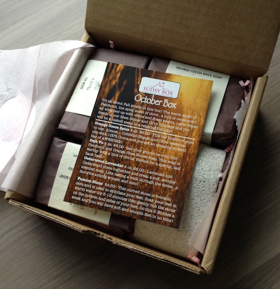 Sudsy Box Subscription Review – October 2014 Open