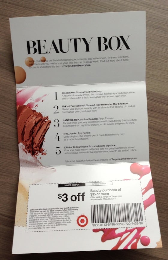 Target Beauty Box Review - October 2014 Info