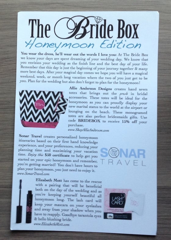 The Bride Box Subscription Review – October 2014 Info