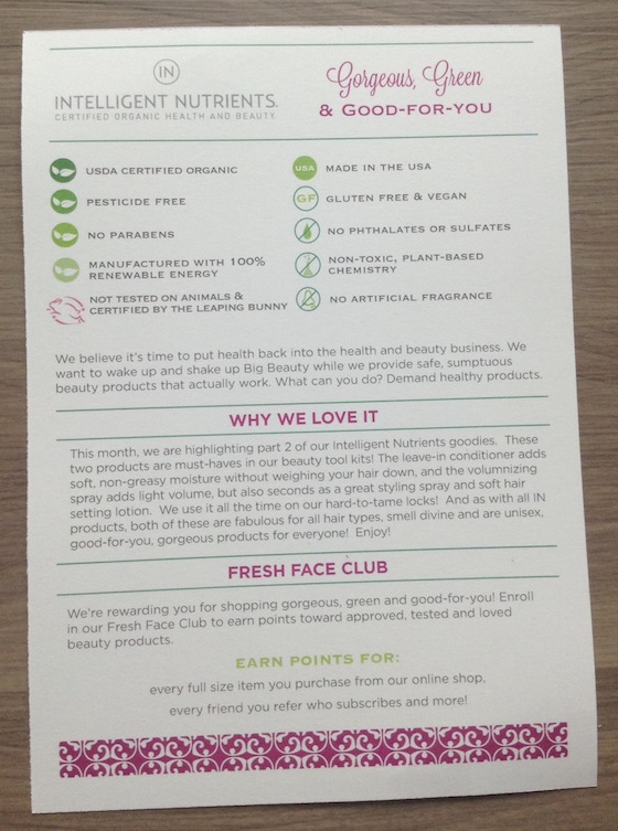 Untoxicating Beauty Box Subscription Review – Sept 2014 Facts