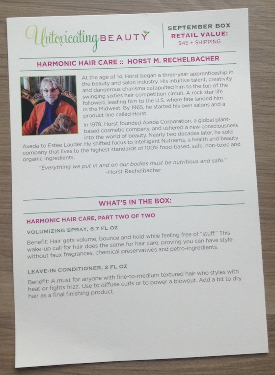 Untoxicating Beauty Box Subscription Review – Sept 2014 Info