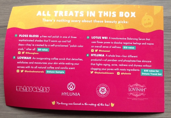 Vegan Cuts Beauty Box Review – October 2014 Info