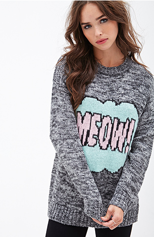 Meow Graphic Sweater