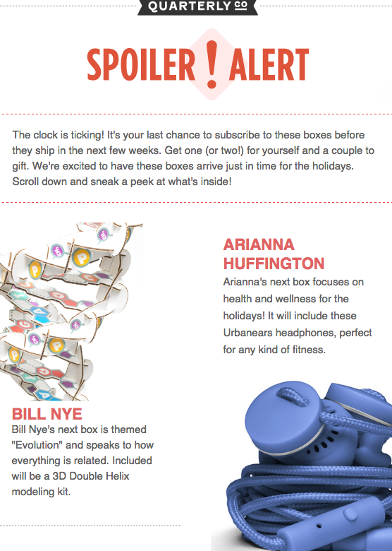 More Quarterly Holiday Box Spoilers! Arianna