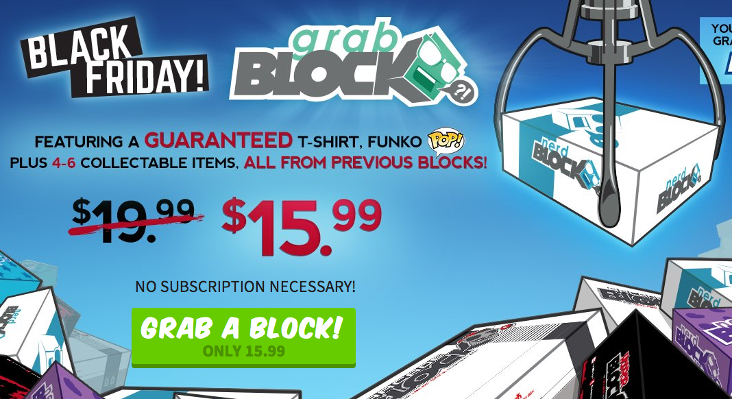 Nerd Block Black Friday Deal - Mystery Grab Block