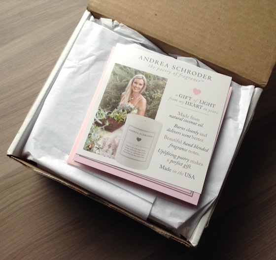 Andrea Schroder Candle Subscription Box Review – Nov 2014 Box