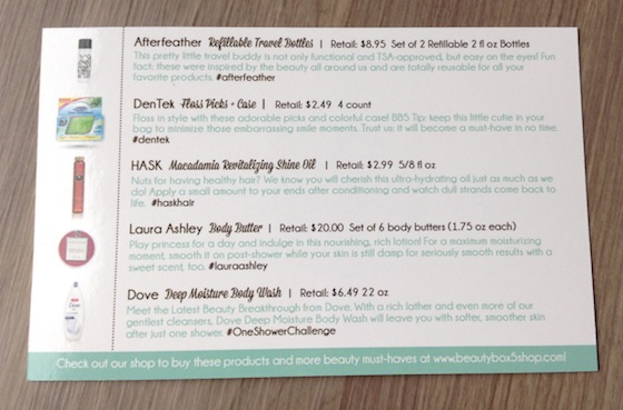 Beauty Box 5 Review - November 2014 info