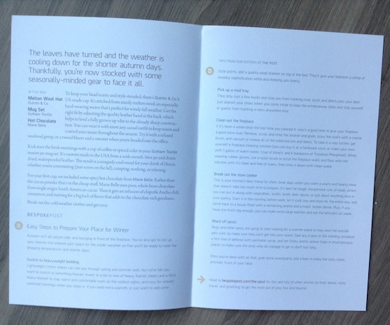 Bespoke Post Review & Coupon – November 2014 INfo