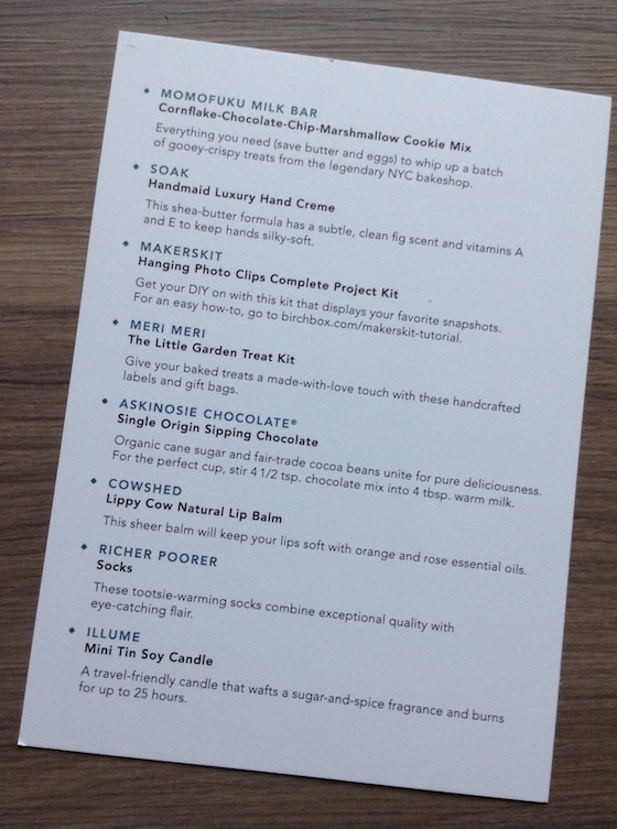 Birchbox Limited Edition Home Sweet Homespun Box Review Items List
